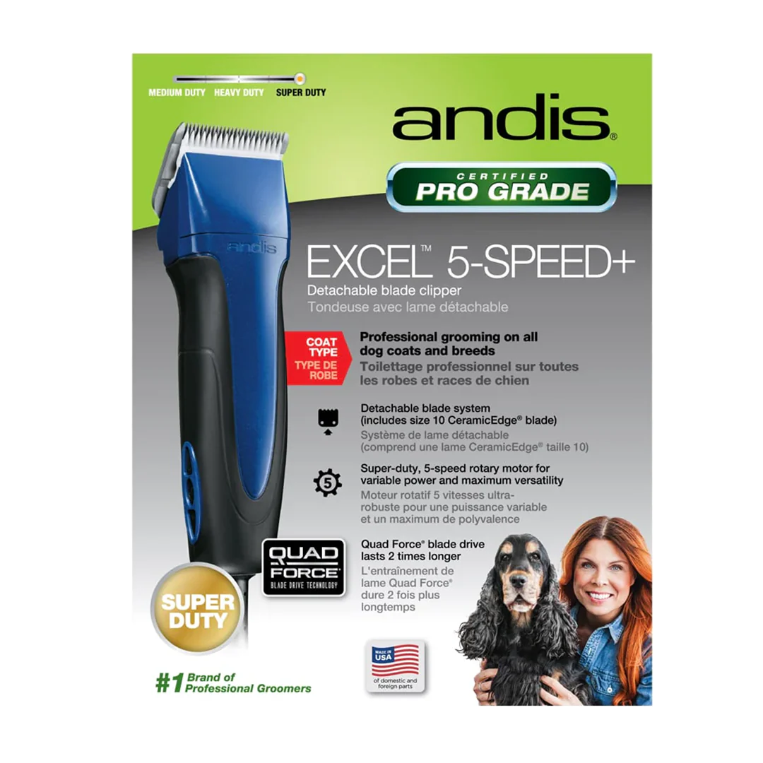 Excel 5-Speed Detachable Blade Clipper Blue by Andis - Image 6