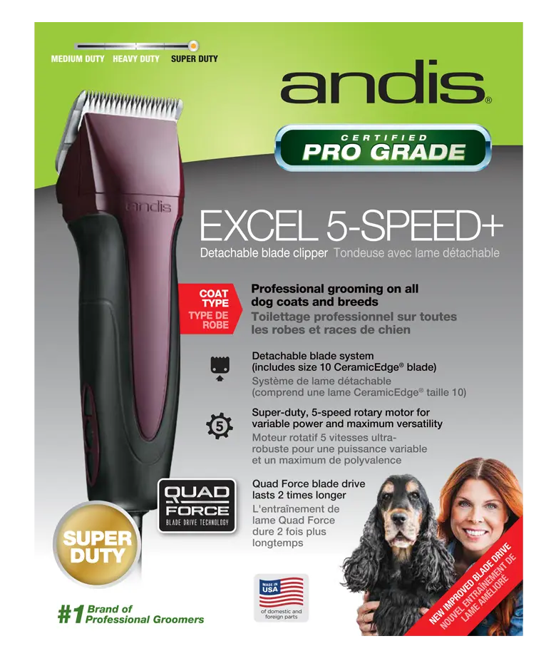 Excel 5-Speed Detachable Blade Clipper Burgundy by Andis - Image 6