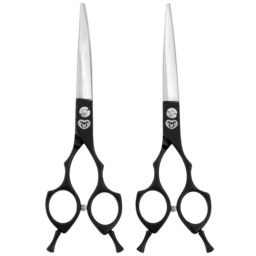 6.5" Beginner Asian Fusion Black 2 Shear Set by PetStore.Direct