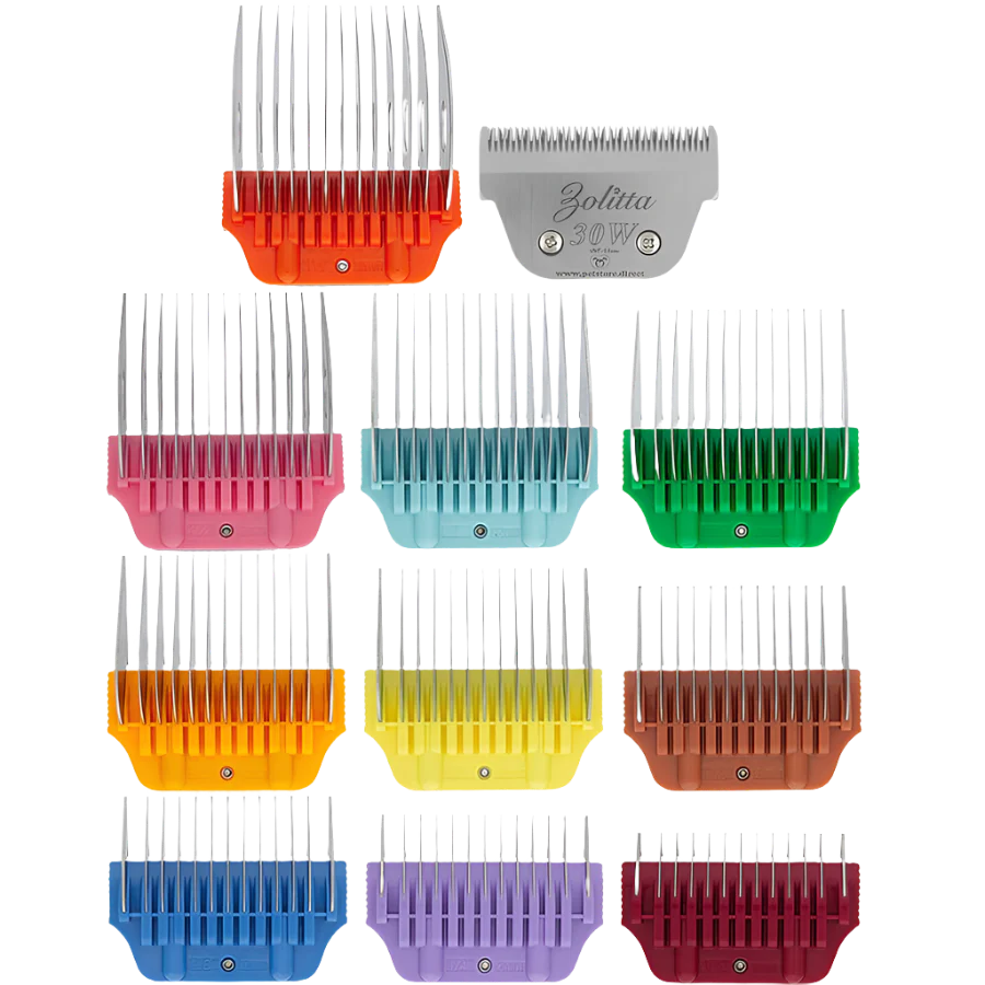 10 Colored Combs 1/8″ through 1 1/2″ with 30W by Zolitta