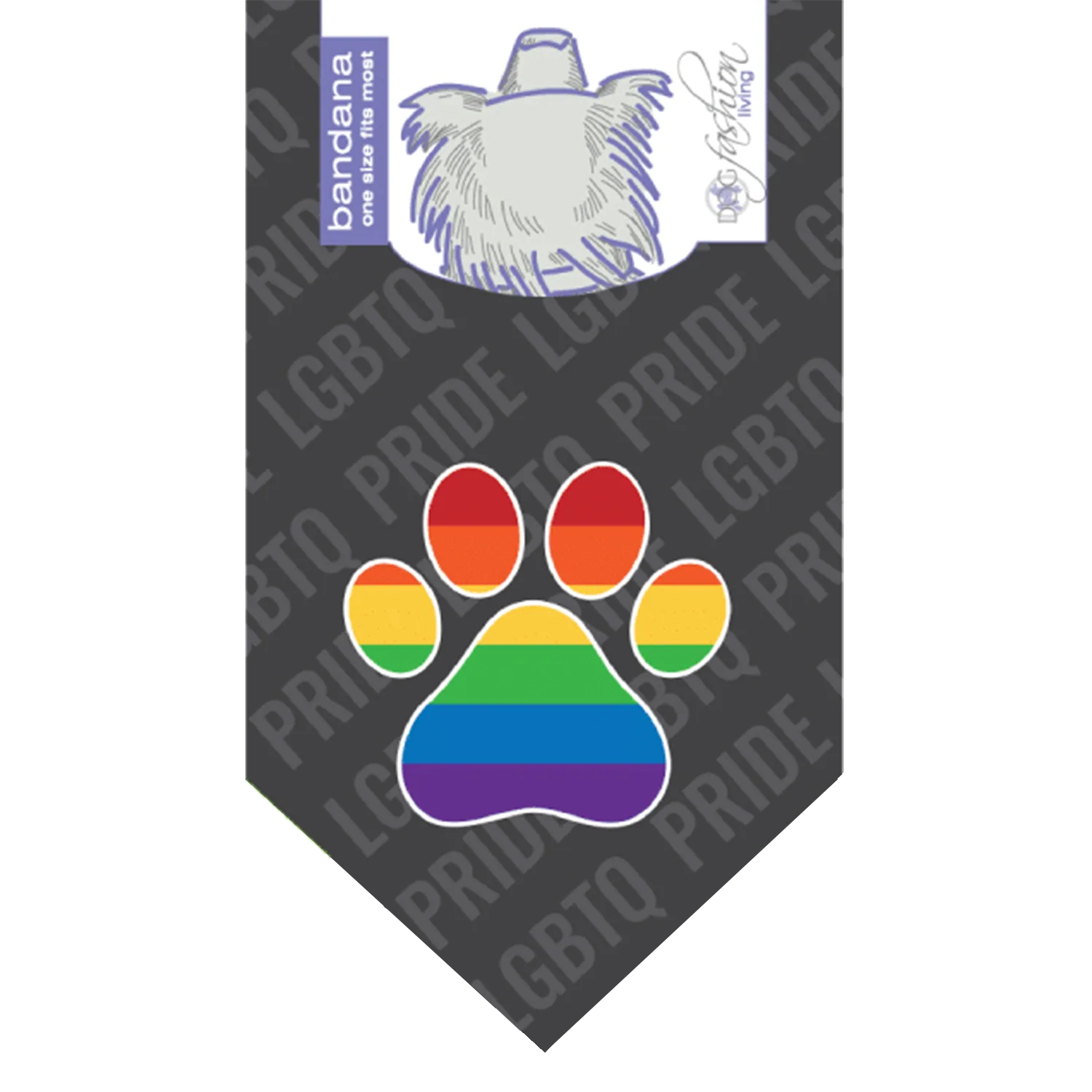 Gay Flag Paw Bandana by Dog Fashion Living - Image 2