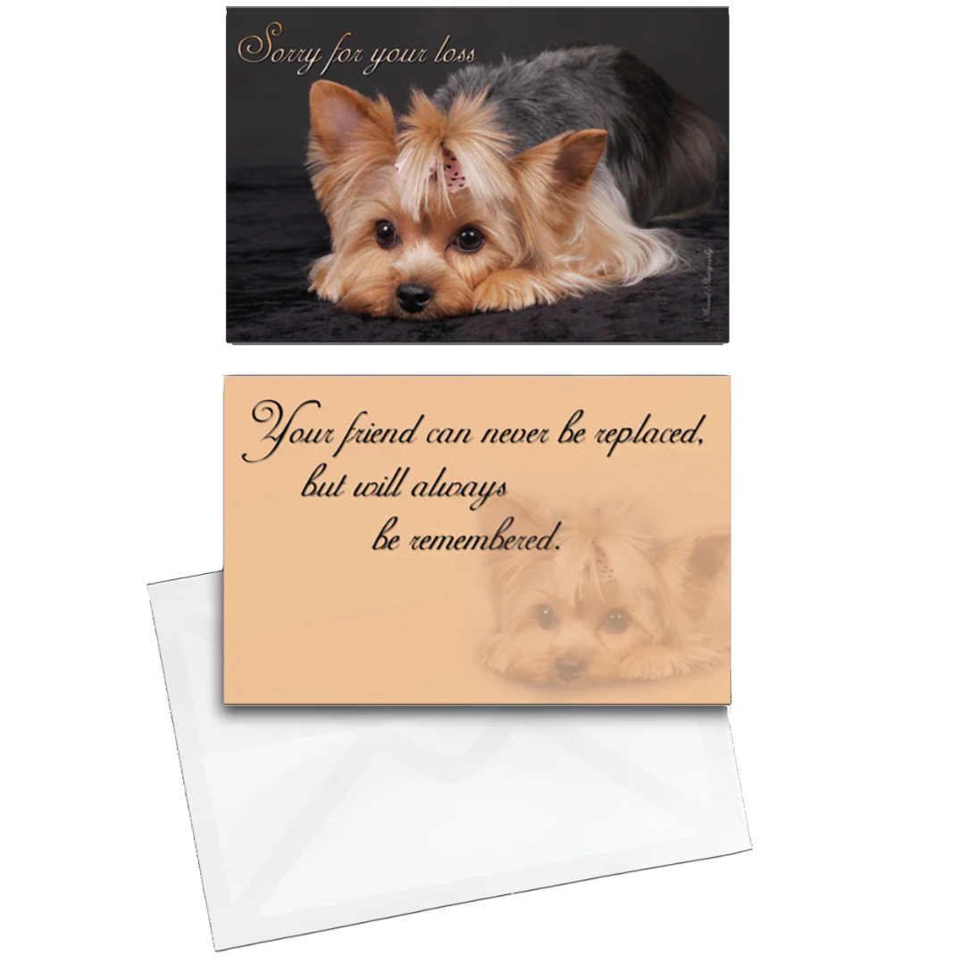 Sorry For Your Loss Yorkie Design Grievance Card by Dog Fashion Living - Image 3