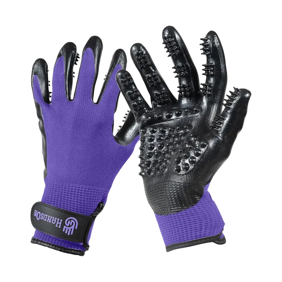 Medium Purple Monochromatic Deshedding Gloves by HandsOn Gloves - Image 2