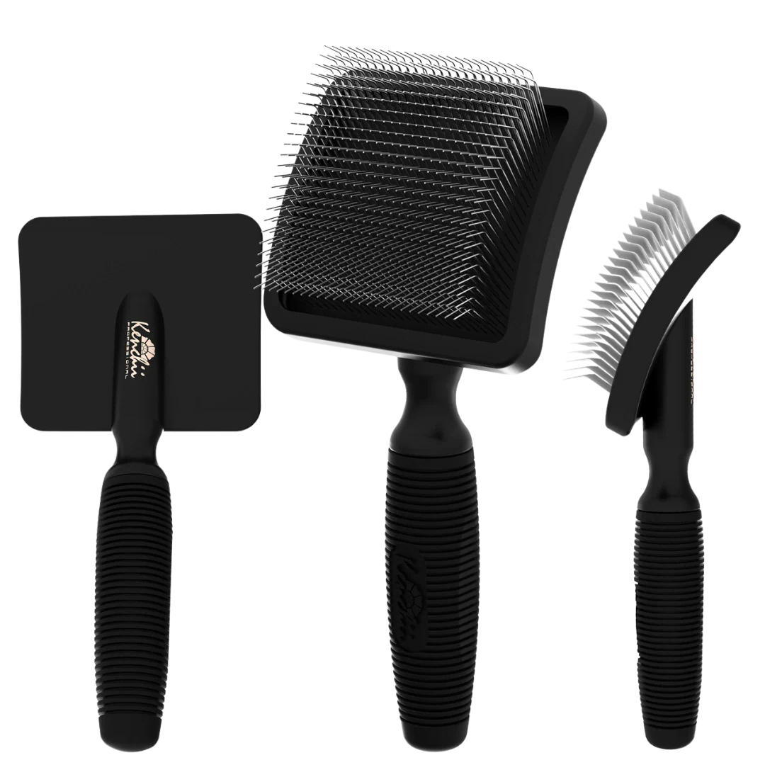 Long Pin Slicker Brush Black by Kenchii - Image 5
