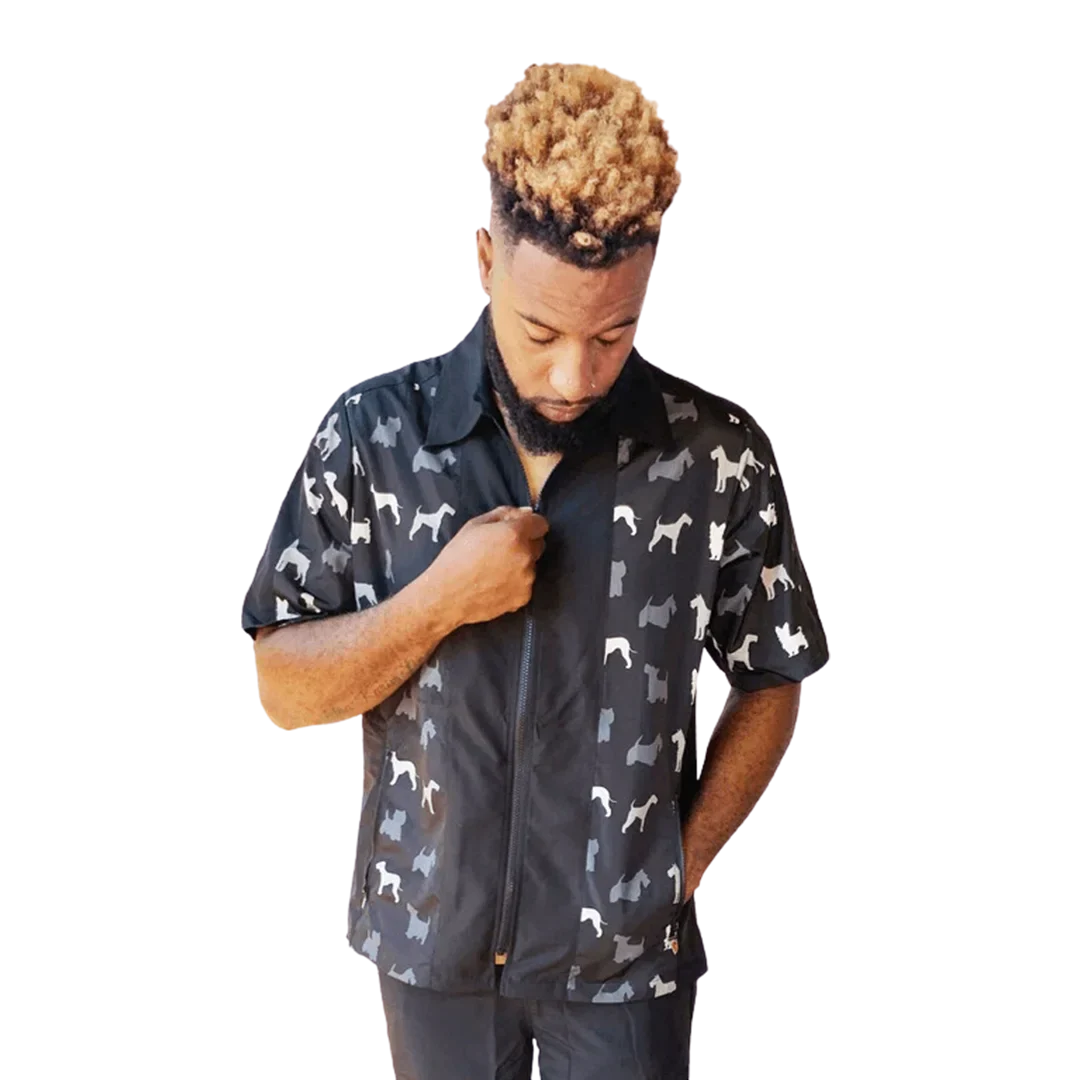 Men's Terrier Print Grooming Jacket by Ladybird Line - Image 2