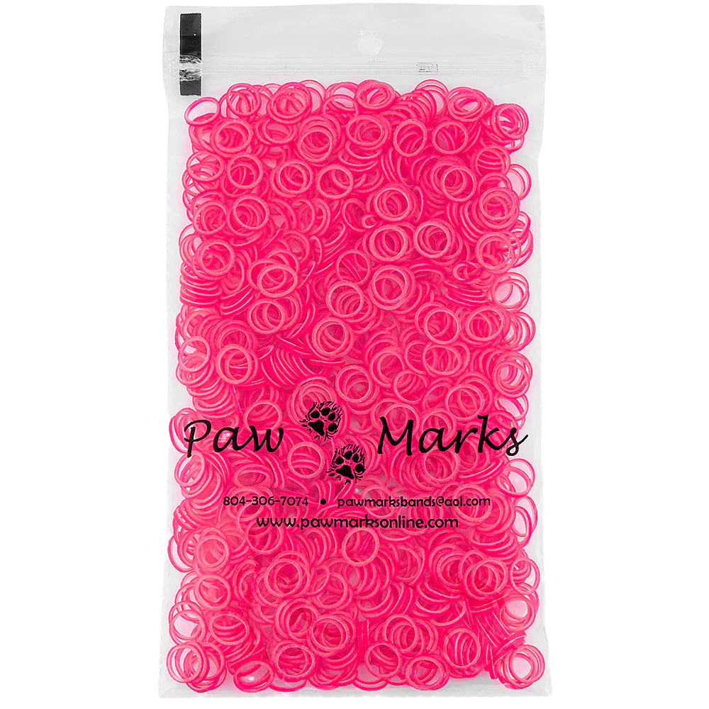 Latex Dog Hair Bands 5/16" Medium Weight Hot Pink by PawMarks