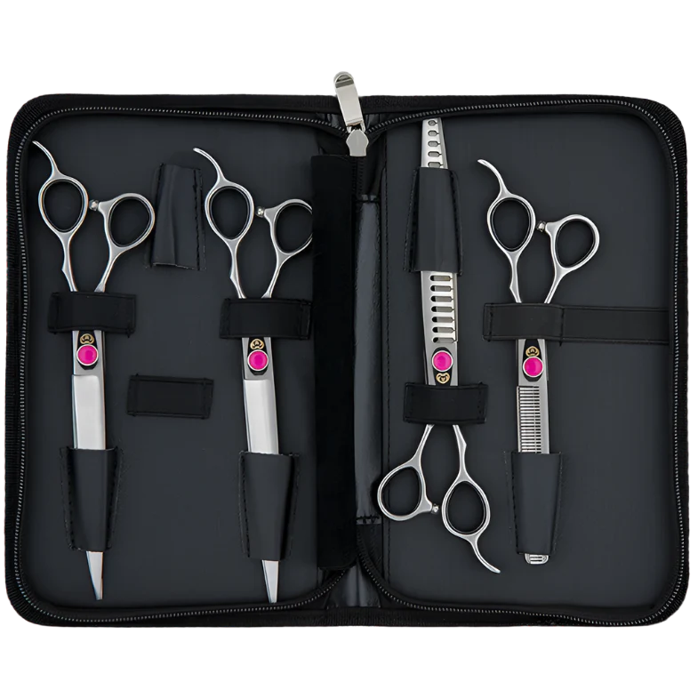 Pink 4 Grooming Shear Set in a Case by PetStore.Direct - Image 3