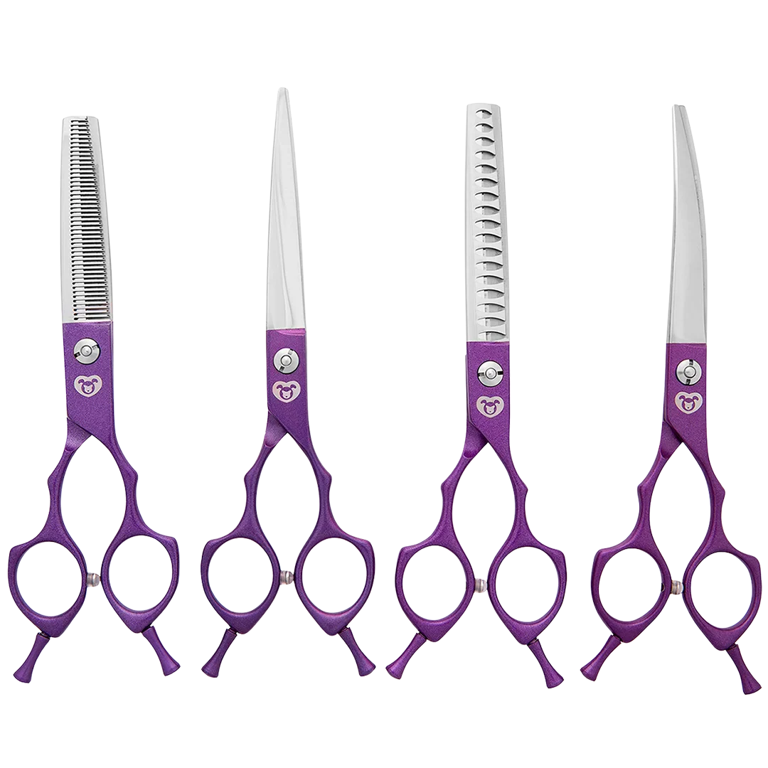6.5" Beginner Asian Fusion Purple 4 Shear Set by PetStore.Direct