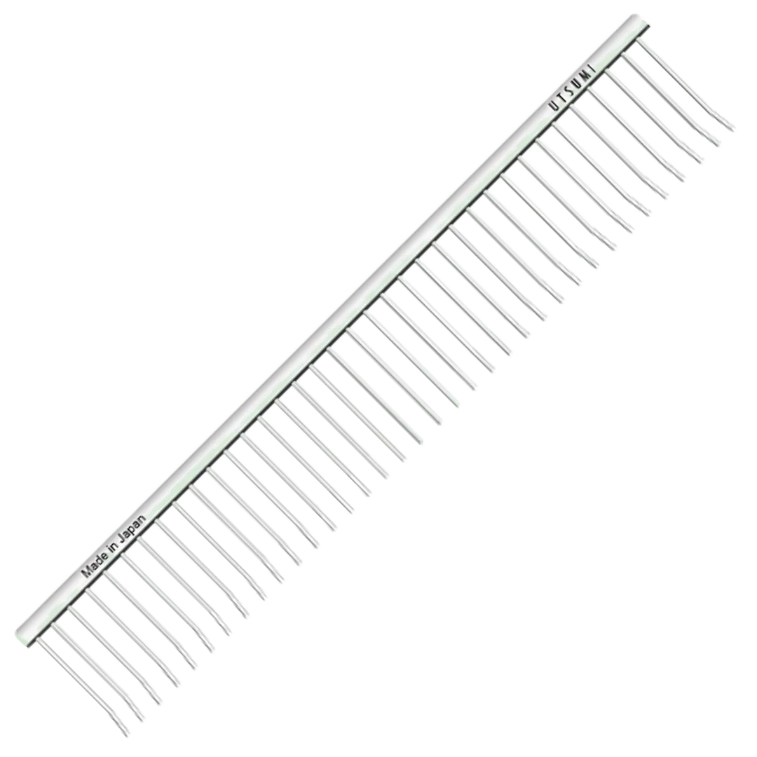 9.6" Curved Tip ECO Special #1 Comb Silver by Utsumi
