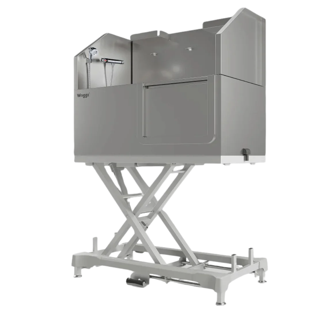 50" Dog Grooming Electric Tub with Sliding Door White by Waggz