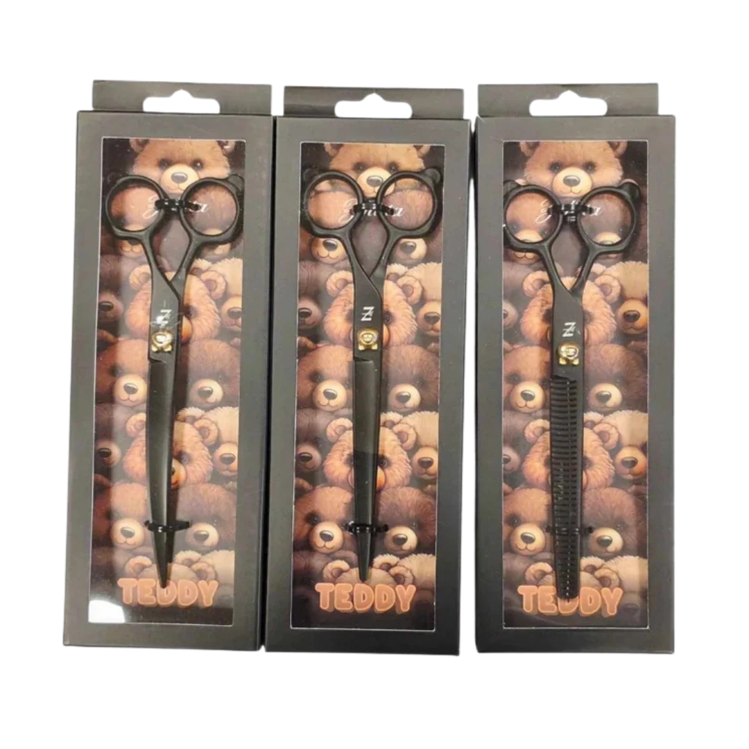 Teddy Bear 6.5" 3 Scissors Set Black by Zolitta - Image 7